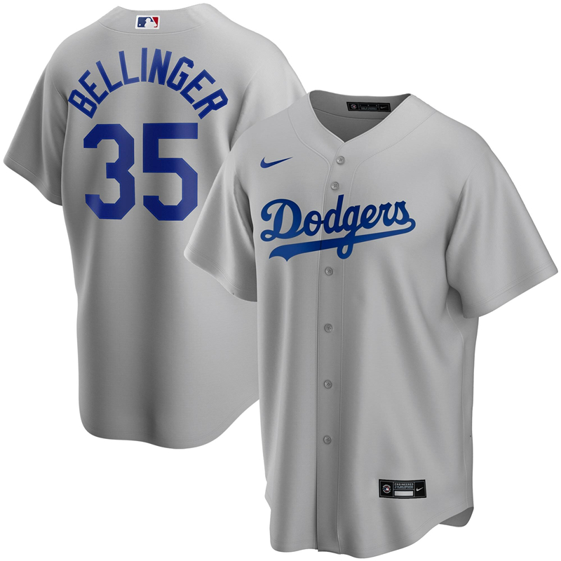 2020 MLB Men Los Angeles Dodgers Cody Bellinger Nike Gray Alternate 2020 Replica Player Jersey 1->los angeles dodgers->MLB Jersey